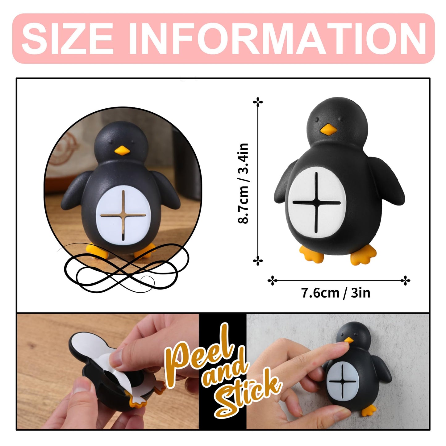 Penguin Silicone Kitchen Towel Hook Adhesive Wall Mount