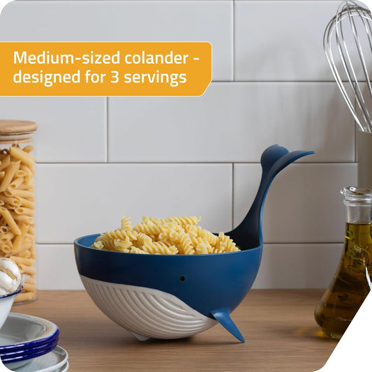 Whale Shaped Medium Pasta Colander For Draining Pasta