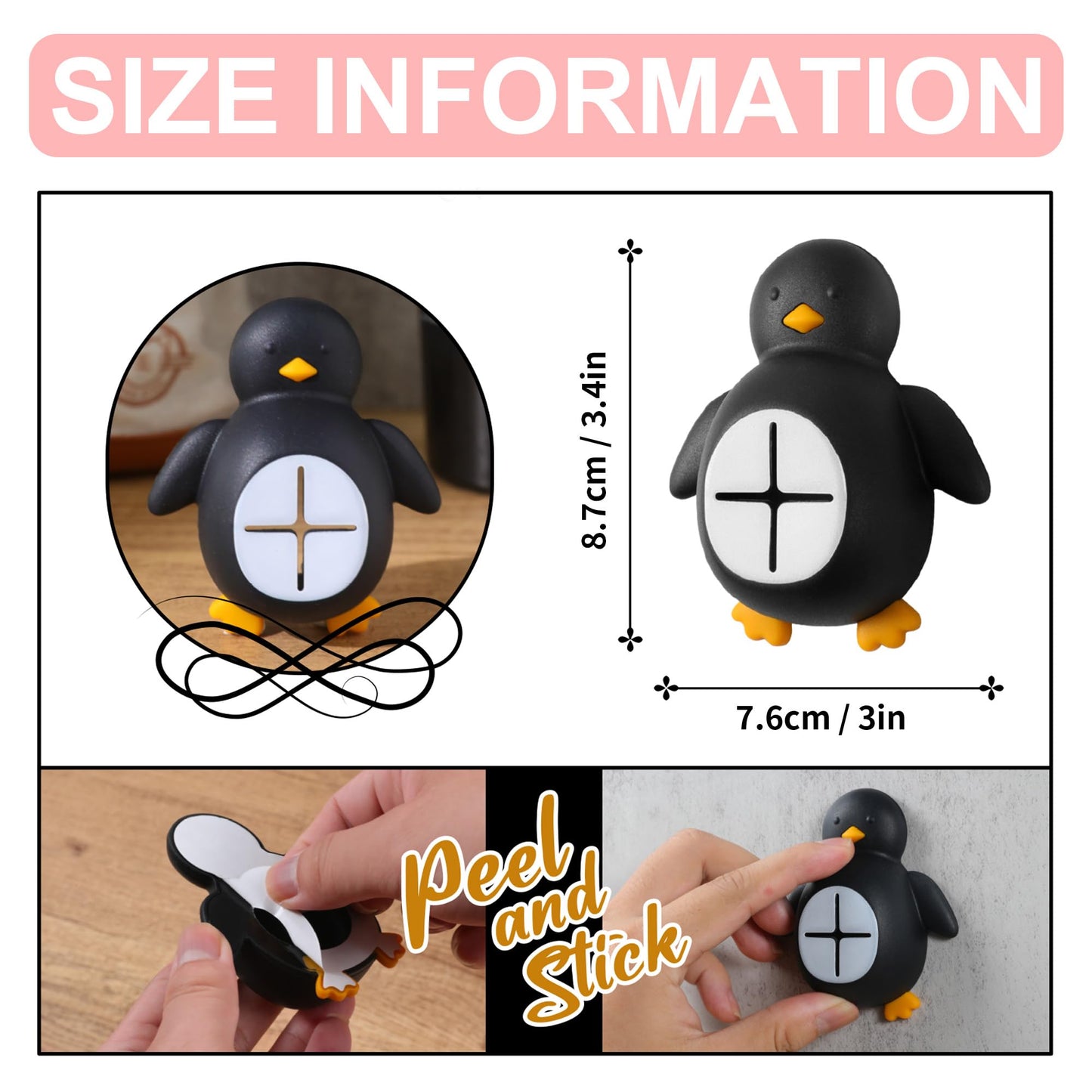 Penguin Silicone Kitchen Towel Hook Adhesive Wall Mount