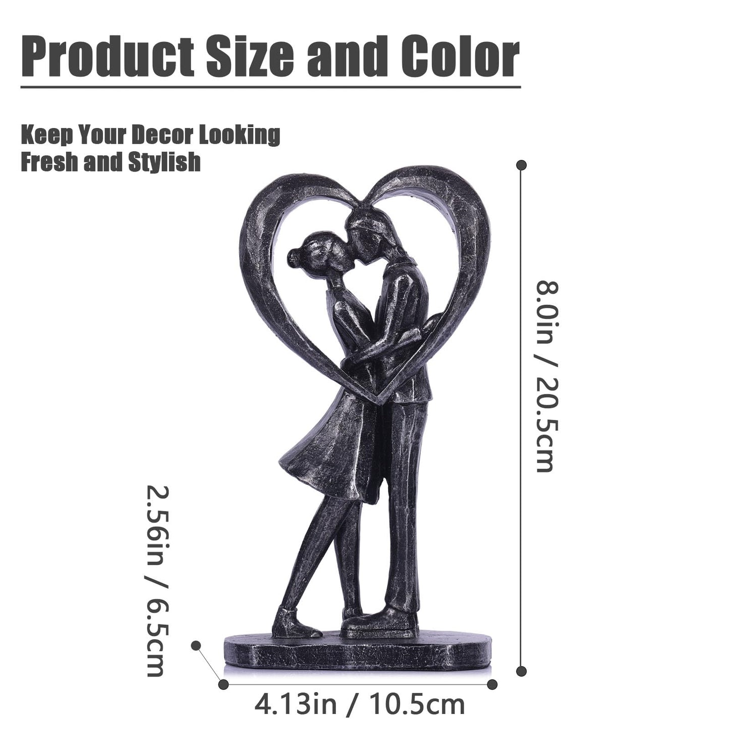 Romantic Couple Figurine Resin Statue for Bedroom Decor