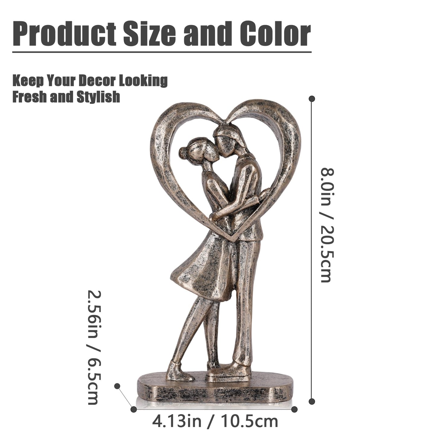 Romantic Couple Figurine Resin Statue for Bedroom Decor