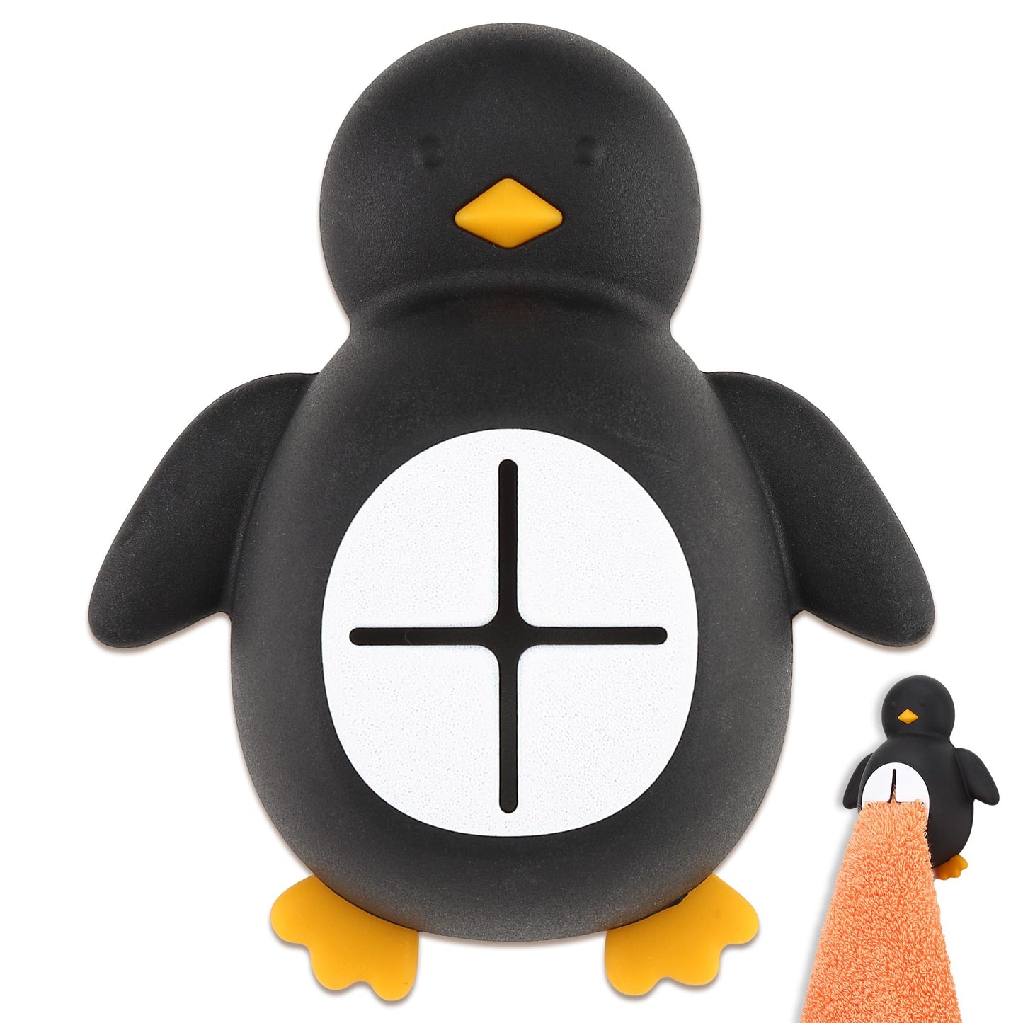 Penguin Silicone Kitchen Towel Hook Adhesive Wall Mount
