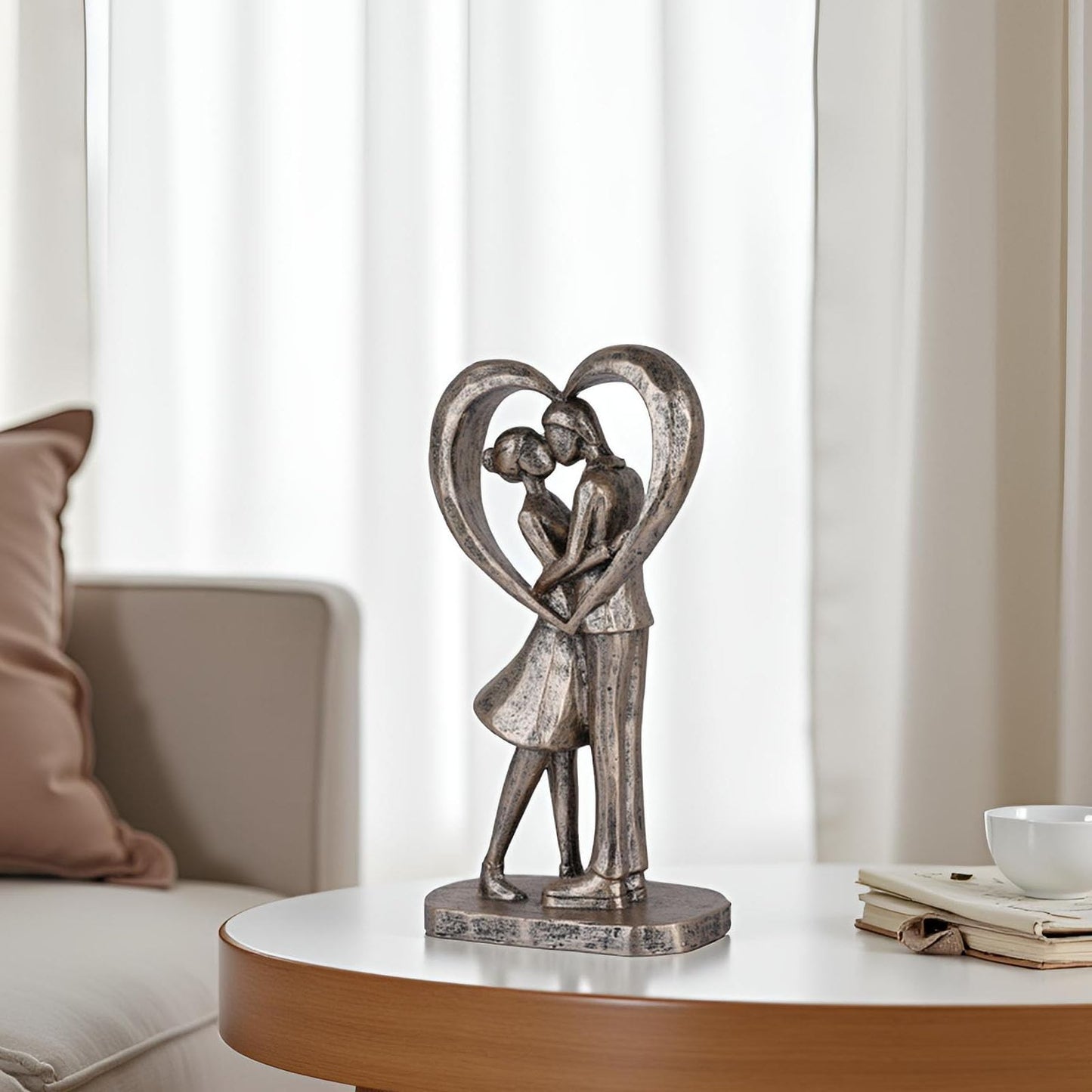 Romantic Couple Figurine Resin Statue for Bedroom Decor