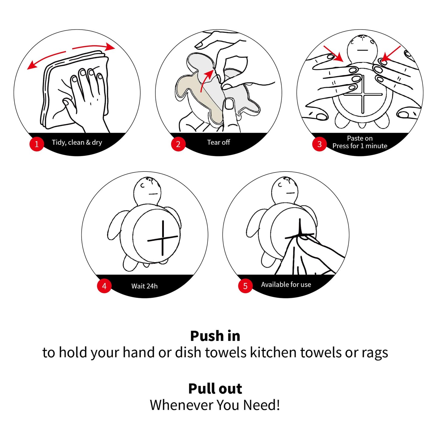 Penguin Silicone Kitchen Towel Hook Adhesive Wall Mount