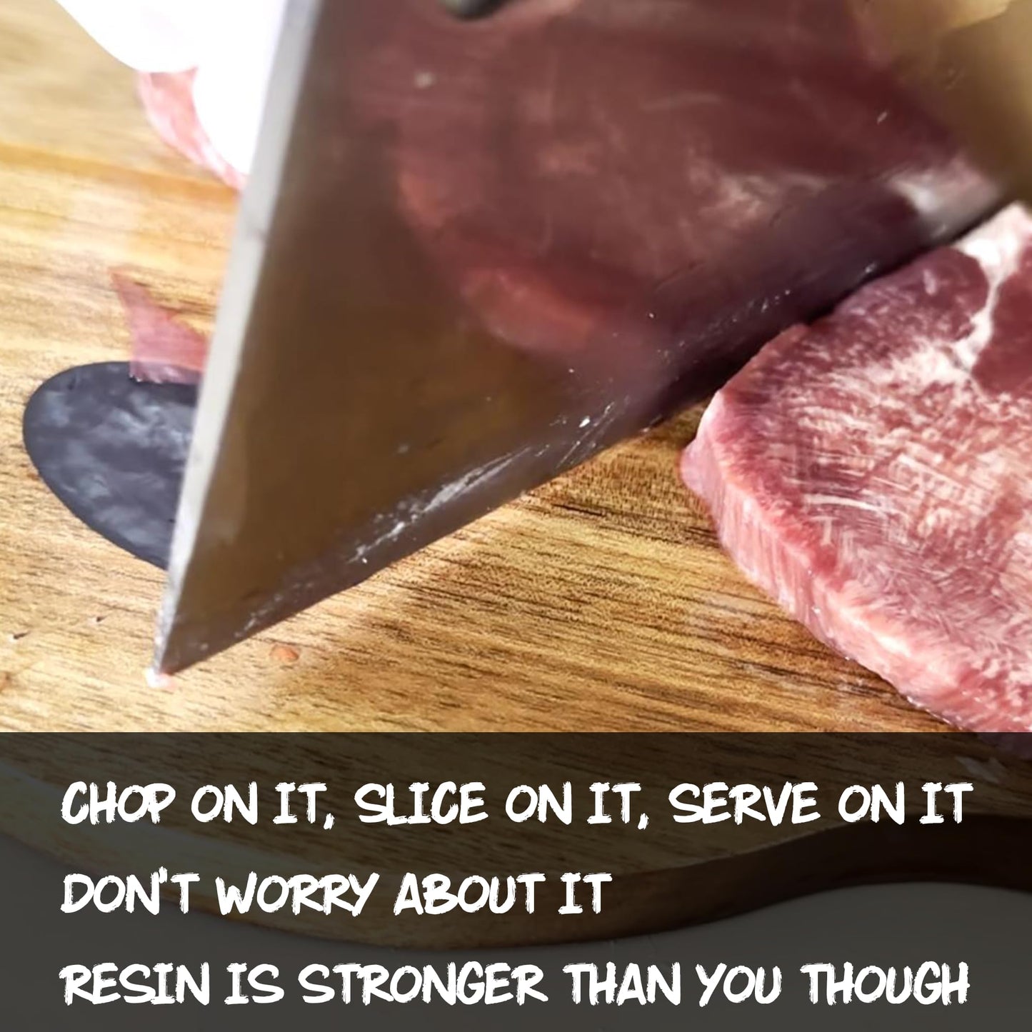 Acacia Wood Cutting Board With Resin Skull Pattern